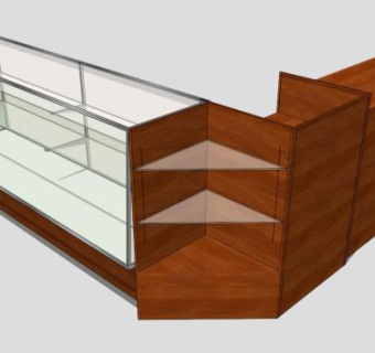付款柜台展柜SU模型下载_sketchup草图大师SKP模型