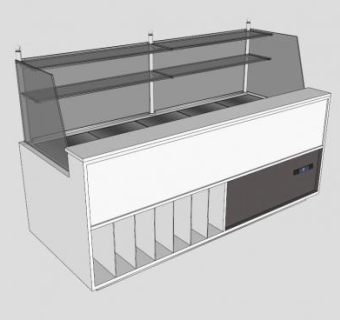 现代铝制玻璃展柜SU模型下载_sketchup草图大师SKP模型