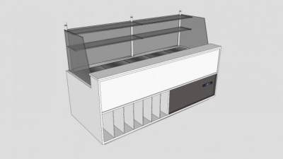 现代铝制玻璃展柜SU模型下载_sketchup草图大师SKP模型