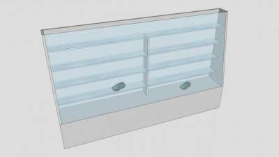 玻璃橱窗隔板展柜SU模型下载_sketchup草图大师SKP模型