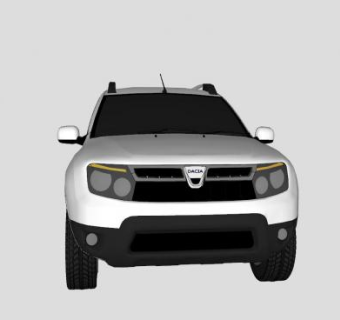 银白色达契亚SUV汽车SU模型下载_sketchup草图大师SKP模型