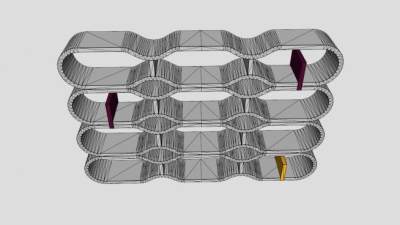 创意倚墙式书架SU模型下载_sketchup草图大师SKP模型