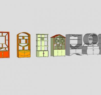 现代书架SU模型下载_sketchup草图大师SKP模型