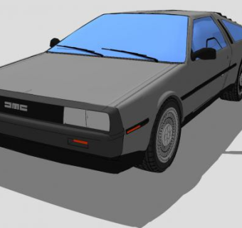 德劳瑞恩DMC12汽车SU模型下载_sketchup草图大师SKP模型