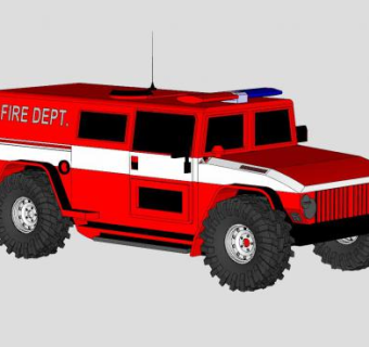 重型消防车辆SU模型下载_sketchup草图大师SKP模型