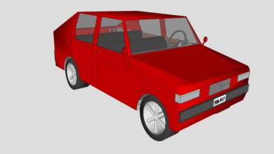 红色休旅车车辆SU模型下载_sketchup草图大师SKP模型