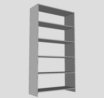 现代白色隔板书柜SU模型下载_sketchup草图大师SKP模型