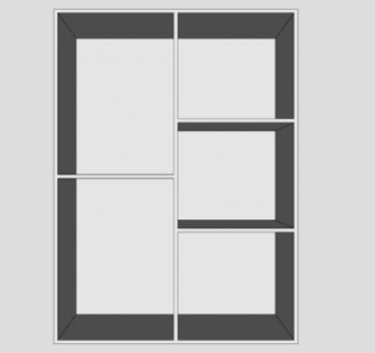 隔板式白色书架SU模型下载_sketchup草图大师SKP模型