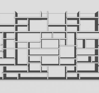 现代嵌入式书柜SU模型下载_sketchup草图大师SKP模型