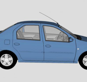 达契亚洛根汽车SU模型下载_sketchup草图大师SKP模型