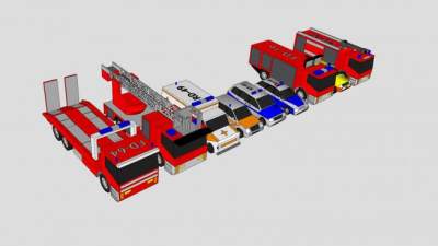 急救车辆系列SU模型下载_sketchup草图大师SKP模型