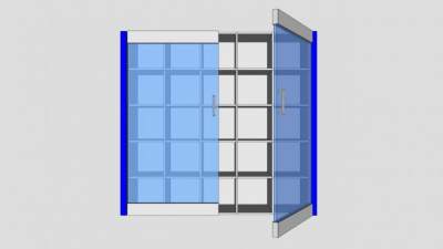 现代玻璃书柜SU模型下载_sketchup草图大师SKP模型