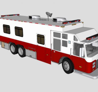 火警消防车车辆SU模型下载_sketchup草图大师SKP模型