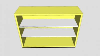 现代黄色货柜书柜SU模型下载_sketchup草图大师SKP模型