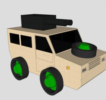 简易工程运输车辆SU模型下载_sketchup草图大师SKP模型