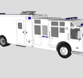 大型急救车辆SU模型下载_sketchup草图大师SKP模型