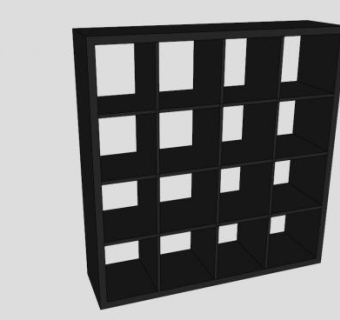 黑色嵌入式书柜SU模型下载_sketchup草图大师SKP模型