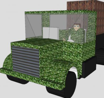 简易中型运输车辆SU模型下载_sketchup草图大师SKP模型