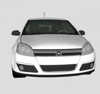 白色欧宝阿斯特拉汽车SU模型下载_sketchup草图大师SKP模型