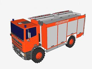 德国消防<em>救援</em>卡车SU模型下载_sketchup草图大师SKP模型