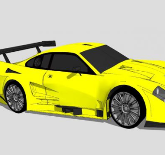 黄色风暴GT赛车SU模型下载_sketchup草图大师SKP模型