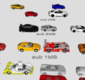 超级跑车车辆道具SU模型下载_sketchup草图大师SKP模型