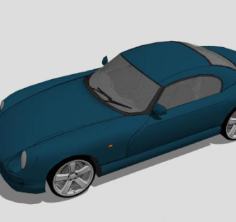 藏青色TVR跑车SU模型下载_sketchup草图大师SKP模型