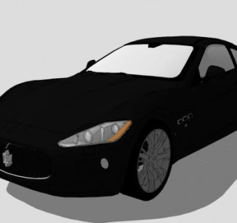 黑色玛莎拉蒂GTS跑车SU模型下载_sketchup草图大师SKP模型
