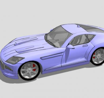 紫色克莱斯勒交叉火力跑车SU模型下载_sketchup草图大师SKP模型