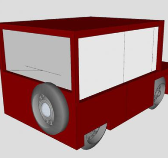 红色简易SUV汽车SU模型下载_sketchup草图大师SKP模型