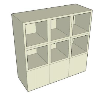 现代白色书柜SU模型下载_sketchup草图大师SKP模型