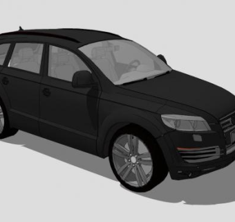 黑色奥迪Q7中大型SUV汽车SU模型下载_sketchup草图大师SKP模型