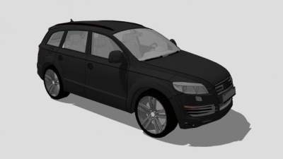 黑色奥迪Q7中大型SUV汽车SU模型下载_sketchup草图大师SKP模型