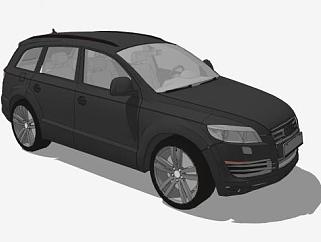 黑色奥迪Q7中大型SUV汽车SU模型下载_sketchup草图大师SKP模型