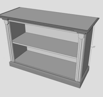 现代白色独立式书架SU模型下载_sketchup草图大师SKP模型