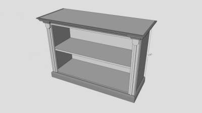 现代白色独立式书架SU模型下载_sketchup草图大师SKP模型