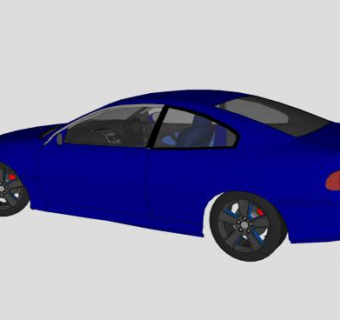 蓝色奥兹莫比尔跑车SU模型下载_sketchup草图大师SKP模型