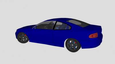 蓝色奥兹莫比尔跑车SU模型下载_sketchup草图大师SKP模型