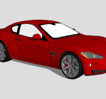 红色玛莎拉蒂GTS跑车SU模型下载_sketchup草图大师SKP模型