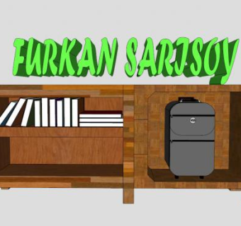 板式独立式书架SU模型下载_sketchup草图大师SKP模型