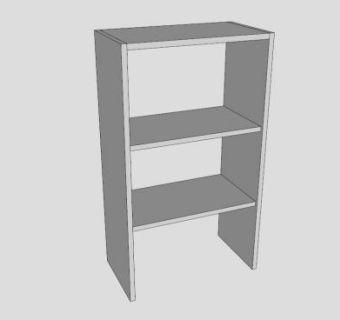 板式白色独立式书架SU模型下载_sketchup草图大师SKP模型