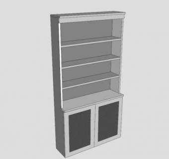 现代独立式隔板书柜SU模型下载_sketchup草图大师SKP模型