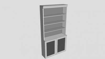 现代独立式隔板书柜SU模型下载_sketchup草图大师SKP模型