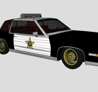 凯迪拉克警车SU模型下载_sketchup草图大师SKP模型