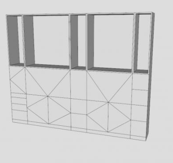 现代白色书柜书架SU模型下载_sketchup草图大师SKP模型