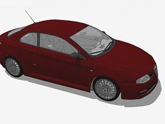 深红色阿尔法罗密欧GT汽车SU模型下载_sketchup草图大师SKP模型