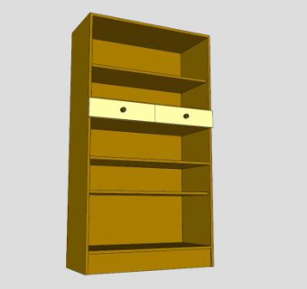 现代隔板式书架SU模型下载_sketchup草图大师SKP模型
