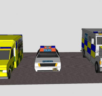 英国应急车辆SU模型下载_sketchup草图大师SKP模型