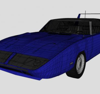 普利茅斯超级鸟1970年汽车SU模型下载_sketchup草图大师SKP模型