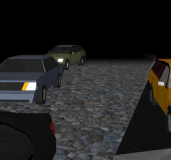 公园内的车辆SU模型下载_sketchup草图大师SKP模型